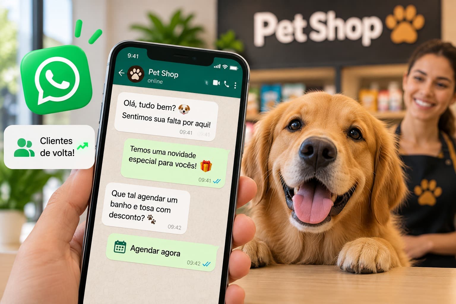 5 mensagens de WhatsApp para recuperar clientes que sumiram do pet shop